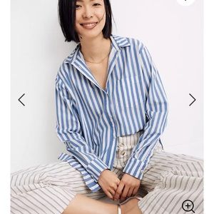 Madewell Oversized Boyfriend Striped Button Up